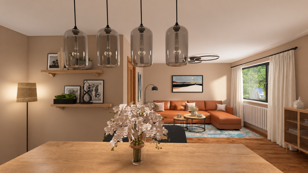 Sala de estar e jantar em Ansbach 2 - Design de interiores em Ansbach