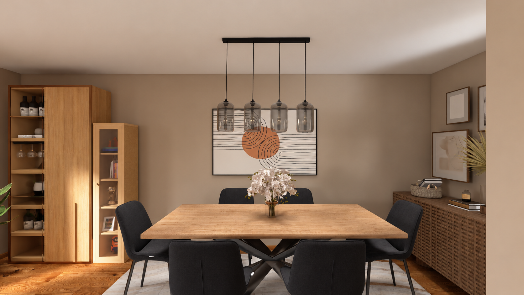 Sala de estar e jantar em Ansbach | Marcia Perry Interiors